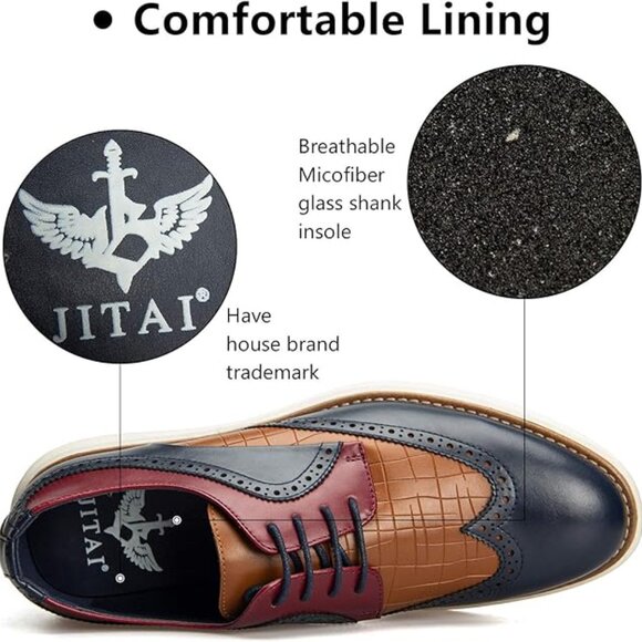 NEW! Men\'s Oxford Shoes, Dress Shoes Lace-up Wingtip Brogue Shoe